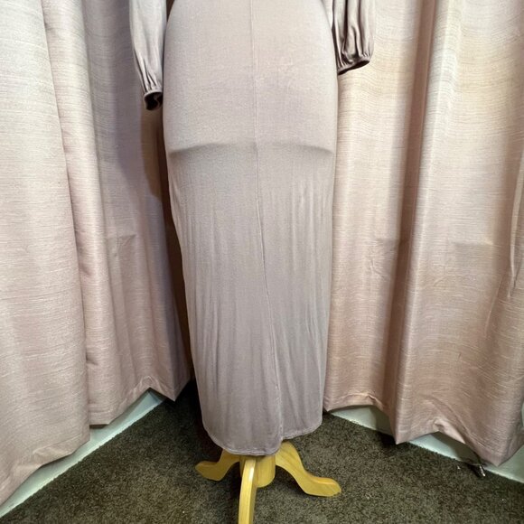2 Saints Plunging Mauve Size 00/S Sexy Maxi Dress Side Cutouts O-Ring Feminine - Picture 12 of 16